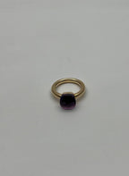 Violet Amethyst Unique Nudo Faceted Cut 14K Yellow Gold Statement Cocktail Ring