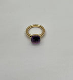 Violet Amethyst Unique Nudo Faceted Cut 14K Yellow Gold Statement Cocktail Ring