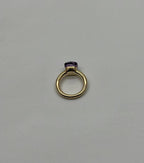 Violet Amethyst Unique Nudo Faceted Cut 14K Yellow Gold Statement Cocktail Ring