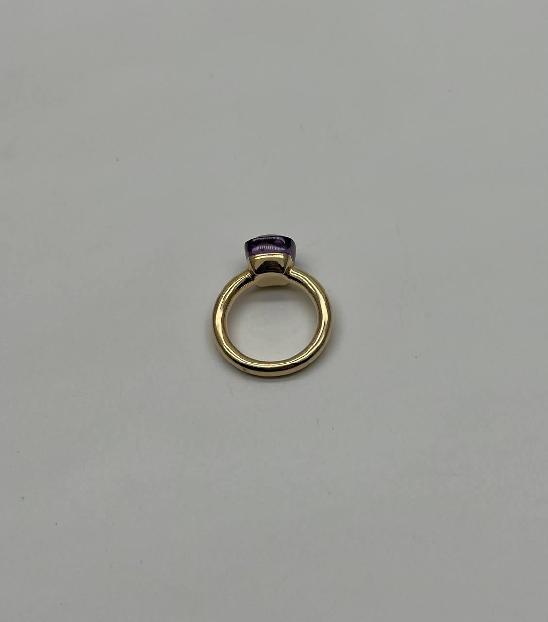 Violet Amethyst Unique Nudo Faceted Cut 14K Yellow Gold Statement Cocktail Ring