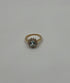 Oval Shape Blue Aquamarine Floral Flower 14K Yellow Gold Diamond Halo Ring