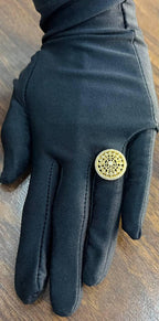 Diamond Compass Filigree Halo 14K Yellow Gold Statement Symbol Ring