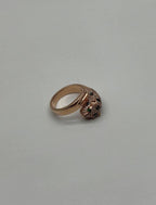 Spotted Leopard Panther Jaguar Diamond Pave 14K Rose Gold Emerald Eyes Ring