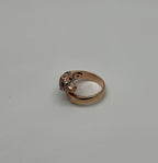Spotted Leopard Panther Jaguar Diamond Pave 14K Rose Gold Emerald Eyes Ring