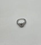 Round Shape Brilliant Cut Diamond Halo Pave Set 18K White Gold Engagement Ring