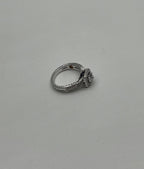 Round Shape Brilliant Cut Diamond Halo Pave Set 18K White Gold Engagement Ring
