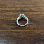 Round Shape Brilliant Cut Diamond Halo Pave Set 18K White Gold Engagement Ring