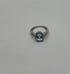 Oval Cut Blue Aquamarine Diamond Halo Pave 14K White Gold Statement Ring
