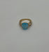 Cushion Shape Swiss Blue Topaz Split Shank 14K Yellow Gold Diamonds Fashion Ring