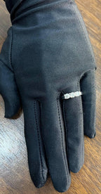 Three Stone Round Shape Brilliant Cut White Diamond White Gold Statement Ring