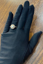 Round White Opal Double Diamond Halo 14K Rose Gold Statement Ring
