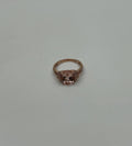 Oval Shape Peach Pink Morganite 14K Rose Gold Statement Diamond Pave Set Ring