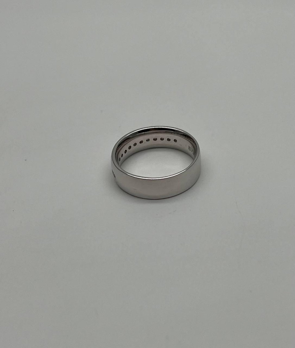 Men's Diamond Channel Set 14K White Gold Band Classic Ring