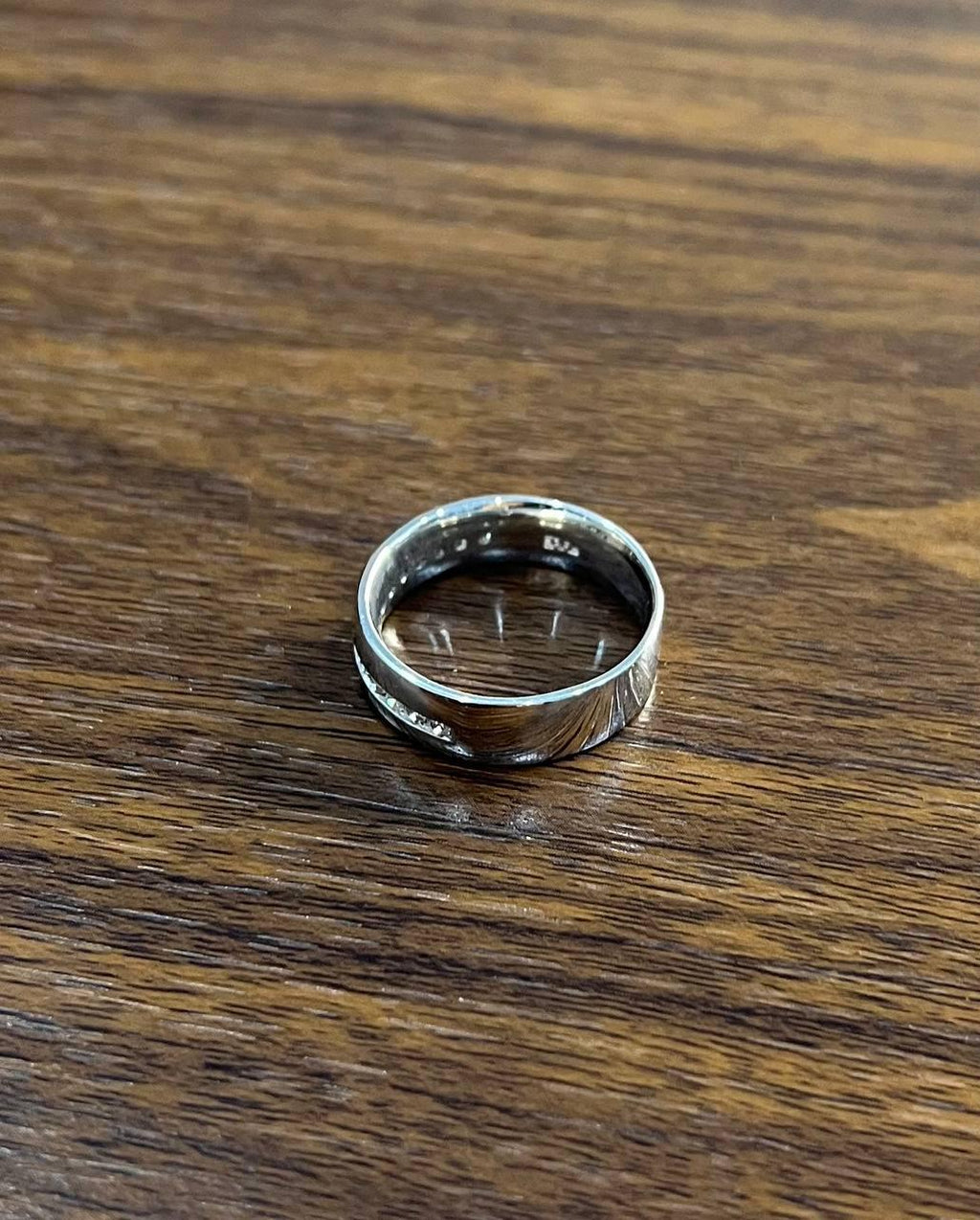 Men's Diamond Channel Set 14K White Gold Band Classic Ring