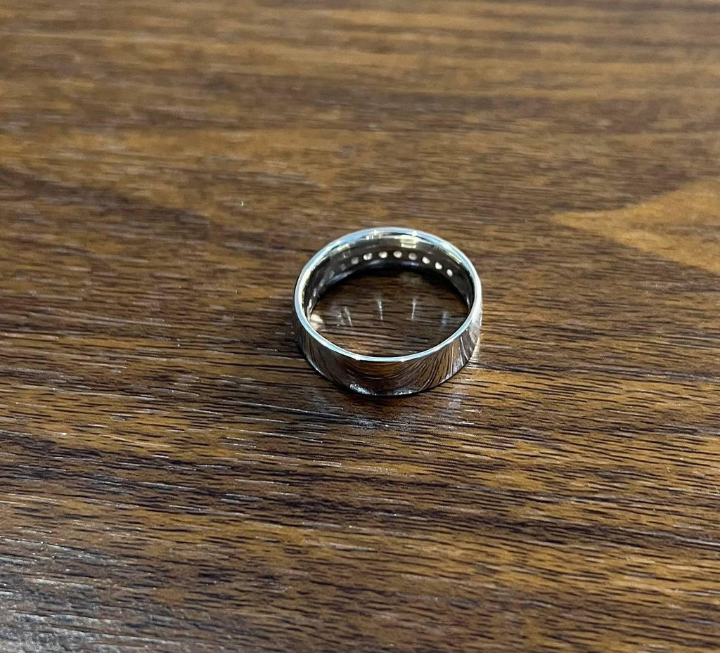 Men's Diamond Channel Set 14K White Gold Band Classic Ring