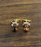 Panther Leopard Jaguar Lion 14K раушан алтын жасыл зүбәржат көзге арналған манжеттер