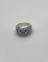 Light Blue Tanzanite White Diamonds 14K White Gold Unique Earrings & Ring Set