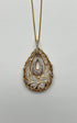 Diamond Nature Inspired Branch Scroll Leaf Pave Set 14K Gold Pendant Necklace