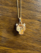 Panther Leopard Jaguar Lion Rose Gold Green Emerald Eye Diamond Pendant Necklace