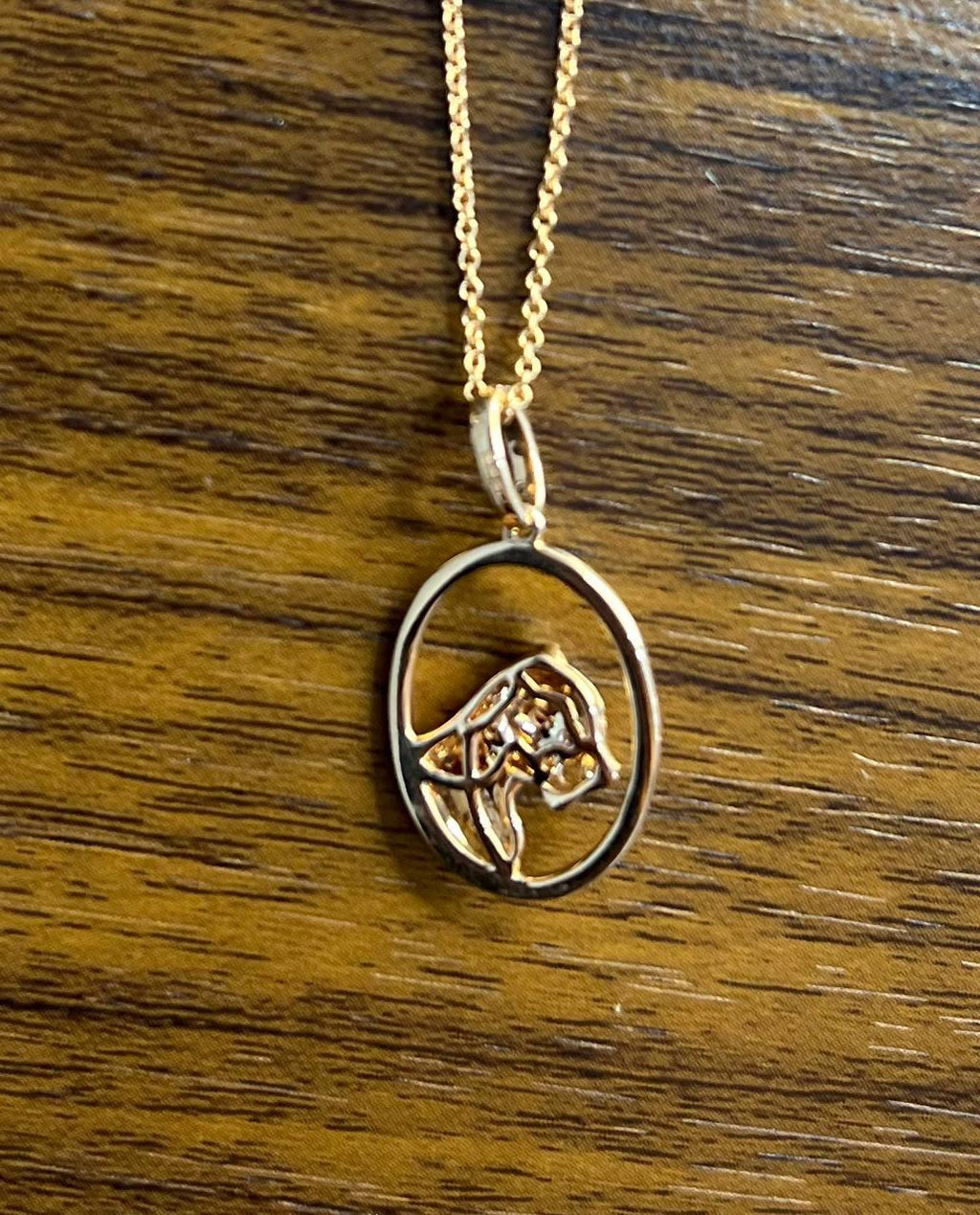 Diamond Leopard Jaguar Panther Halo 14K Rose Gold Pendant Medallion Necklace