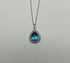 Pear Tear Drop Shape Swiss Blue Topaz Diamond Halo White Gold Pendant Necklace