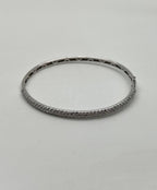 Diamond Pave Statement Classic 14K White Gold Hinge Bangle Bracelet