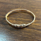 Leopard Cheetah Jaguar Panther Diamond Pave 14K Rose Gold Hinge Bangle Bracelet