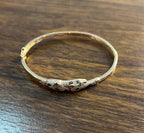 Leopard Cheetah Jaguar Panther Diamond Pave 14K Rose Gold Hinge Bangle Bracelet