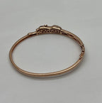 Leopard Cheetah Jaguar Panther Diamond Pave 14K Rose Gold Hinge Bangle Bracelet