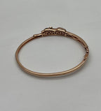Leopard Cheetah Jaguar Panther Diamond Pave 14K Rose Gold Hinge Bangle Bracelet