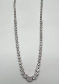 Graduated Brilliant Diamond Cluster Bib White Gold Classic Statement Necklace