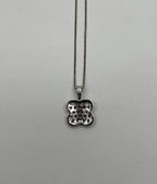 Rainbow Colorful Gemstones Pave 14K White Gold Pendant Necklace