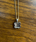 Rainbow Colorful Gemstones Pave 14K White Gold Pendant Necklace