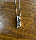 Round Blue Sapphire & Diamonds Tension Set 14K White Gold Pendant Necklace