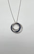 Trinity Blue Sapphires Diamonds Circle Interlocking Rings White Pendant Necklace