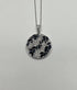 Blue Sapphire Marquise Shape Diamond Pave White Gold Pendant Medallion Necklace