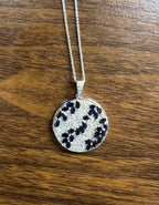 Blue Sapphire Marquise Shape Diamond Pave White Gold Pendant Medallion Necklace