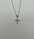 Diamond Brilliant Christian Cross 14K White Gold Pendant Chain Necklace