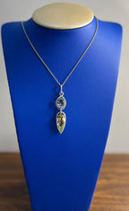 Yellow Lemon Quartz Green Amethyst Prasiolite 14K Gold Diamond Pendant Necklace
