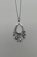Black & White Diamonds Pave 14K White Gold Chandelier Tassel Pendant Necklace