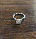 Diamonds Pave Set Round Cluster Halo Set 14K White Gold Statement Ring