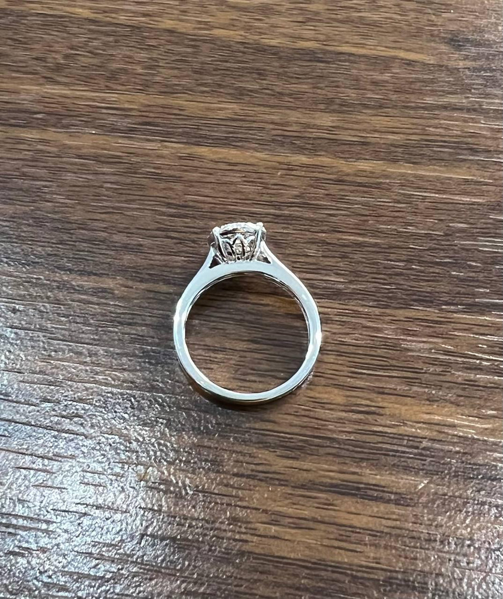 Diamonds Pave Set Round Cluster Halo Set 14K White Gold Statement Ring