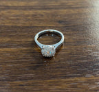 Diamonds Pave Set Round Cluster Halo Set 14K White Gold Statement Ring