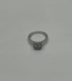 Diamonds Pave Set Round Cluster Halo Set 14K White Gold Statement Ring