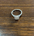 Diamonds Pave Set Round Cluster Halo Set 14K White Gold Statement Ring