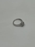Diamonds Pave Set Cluster Halo Set 14K White Gold Statement Ring