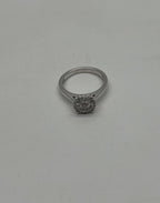 Diamonds Pave Set Round Cluster Halo Set 14K White Gold Statement Ring