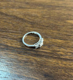 Diamonds Pave Set Square Cluster Halo 14K White Gold Statement Three Stone Ring