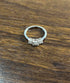Diamonds Pave Set Square Cluster Halo Set White Gold Statement Three Stone Ring