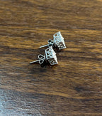 Diamond Square Shape Cluster Pave Set Halo Set 14K White Gold Stud Earrings